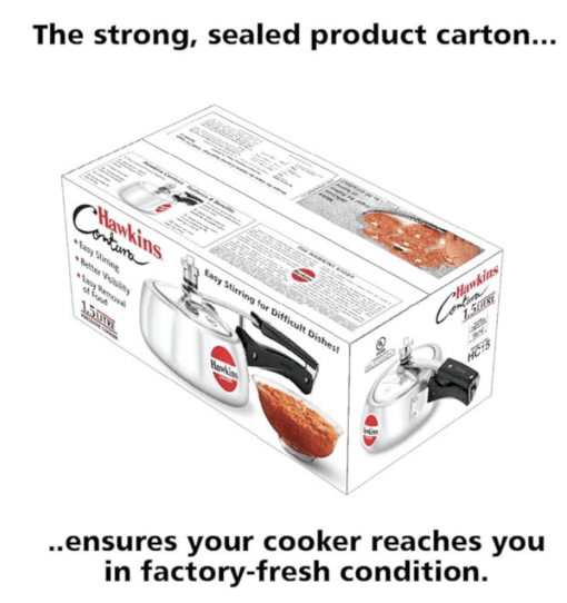 Hawkins Contura Aluminium Inner Lid Pressure Cooker, 1.5 Litre, Silver (HC15) - Image 4